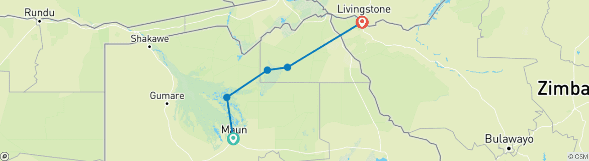 Foto van een kaart met de route van de rondreis