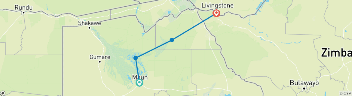 Foto van een kaart met de route van de rondreis