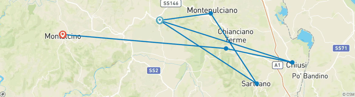 Image d'une carte montrant l'itinéraire du circuit