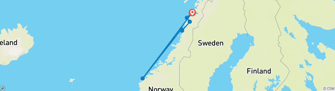 Image d'une carte montrant l'itinéraire du circuit