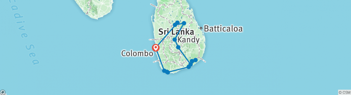 sri lanka travel route 2 weeks