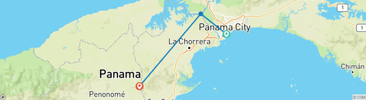 Mapa de Panamá días de relax y playa (incl. vuelo)