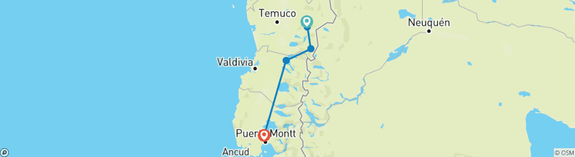 Image d'une carte montrant l'itinéraire du circuit