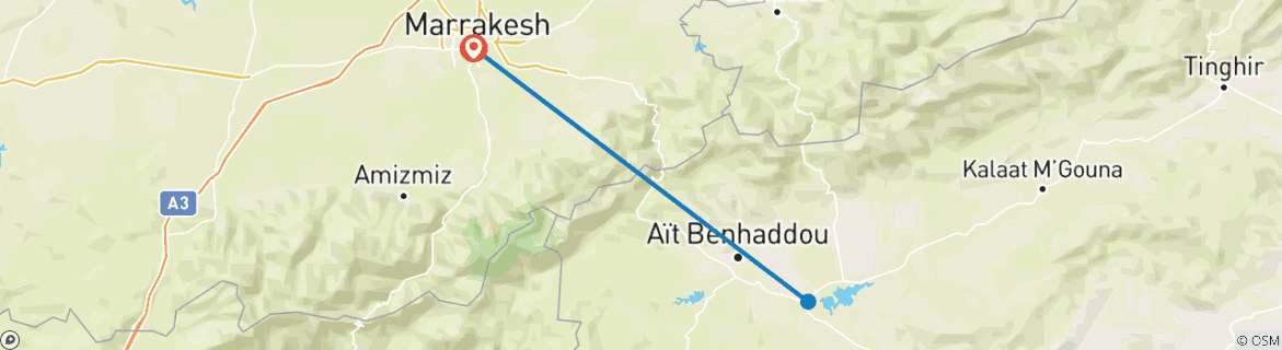 Karte mit der Reiseroute