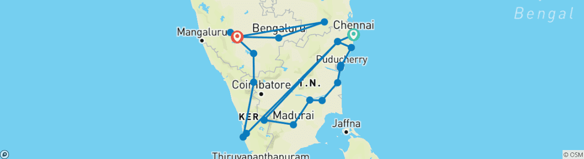 Imagen de un mapa que muestra la ruta del circuito