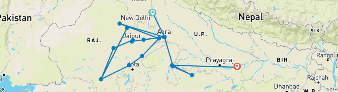 Imagen de un mapa que muestra la ruta del circuito