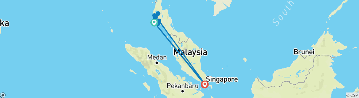 Image d'une carte montrant l'itinéraire du circuit