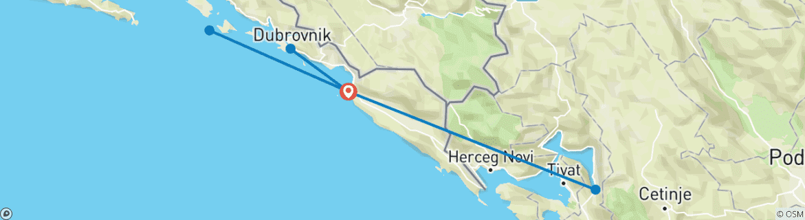 Karte mit der Reiseroute