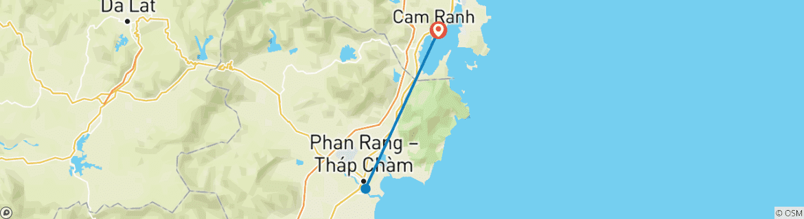 Image d'une carte montrant l'itinéraire du circuit