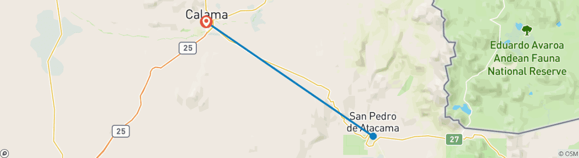 Foto van een kaart met de route van de rondreis