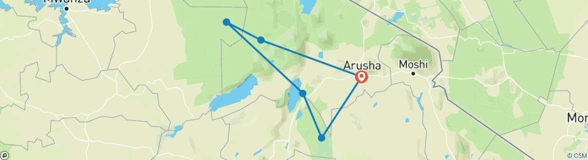 Image d'une carte montrant l'itinéraire du circuit