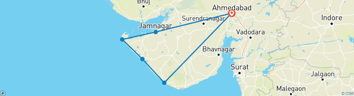 Imagen de un mapa que muestra la ruta del circuito