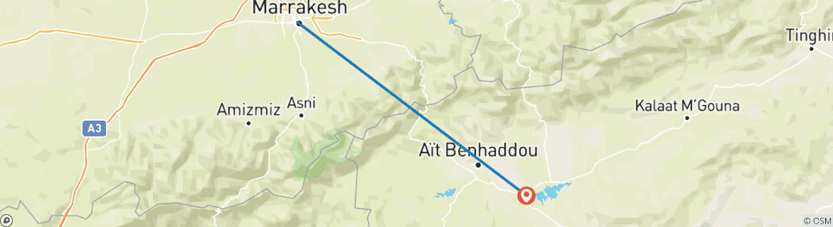 Karte mit der Reiseroute