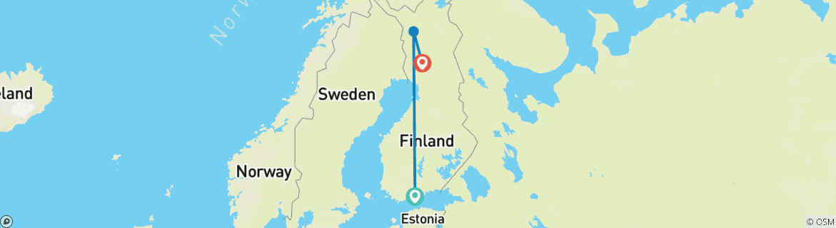 Mapa de Vacaciones en familia en Finlandia (3 destinations)