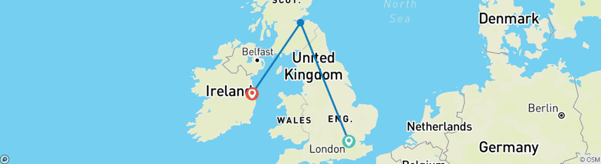 Karte mit der Reiseroute