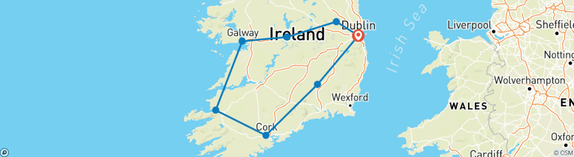 Karte mit der Reiseroute