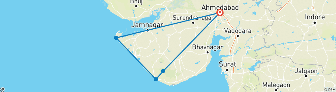 Imagen de un mapa que muestra la ruta del circuito