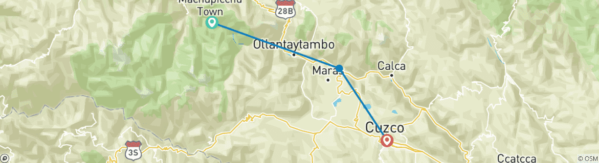 Image d'une carte montrant l'itinéraire du circuit