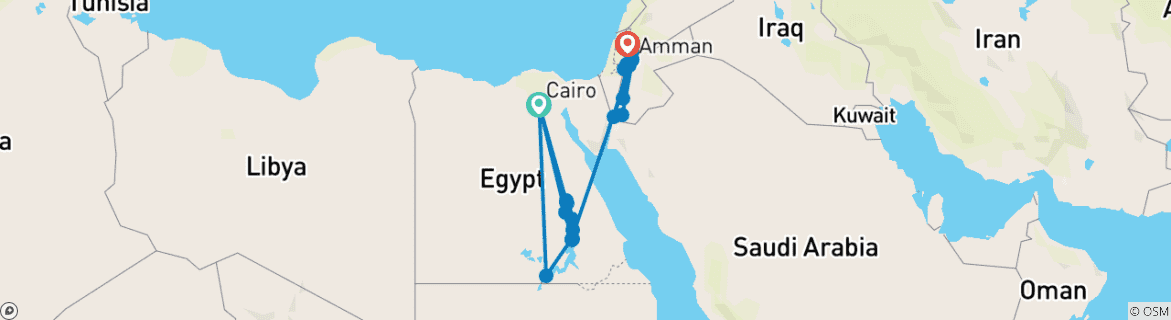 Image d'une carte montrant l'itinéraire du circuit