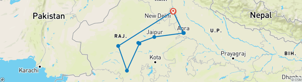Imagen de un mapa que muestra la ruta del circuito