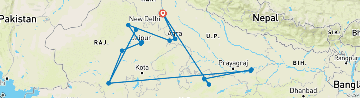 Imagen de un mapa que muestra la ruta del circuito