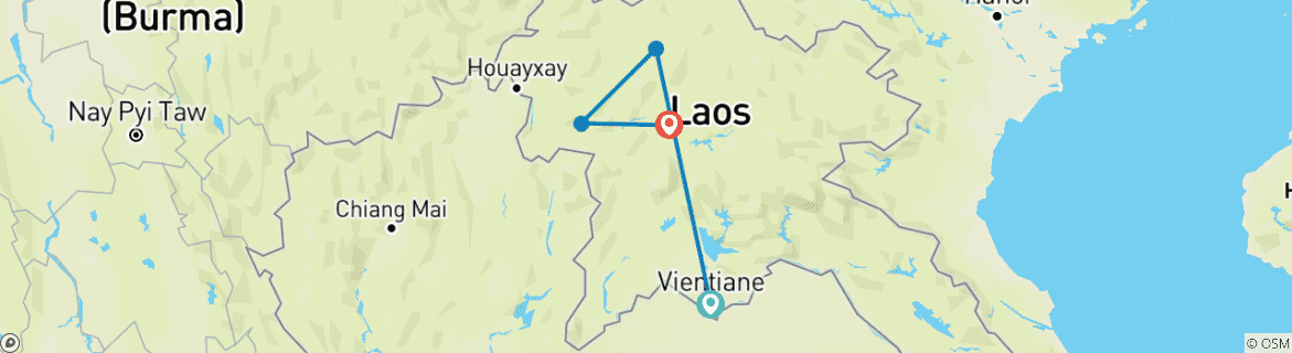 Foto van een kaart met de route van de rondreis