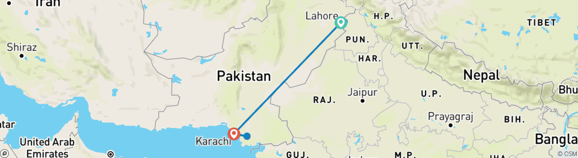 Image d'une carte montrant l'itinéraire du circuit