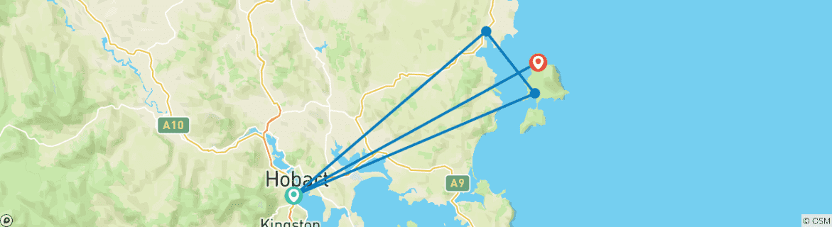 Image d'une carte montrant l'itinéraire du circuit