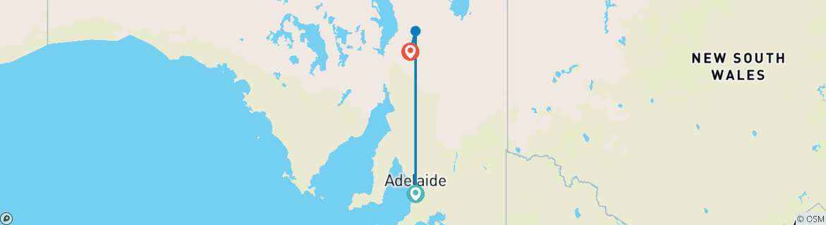 Foto van een kaart met de route van de rondreis