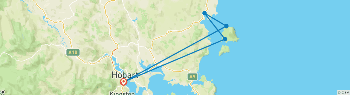 Image d'une carte montrant l'itinéraire du circuit