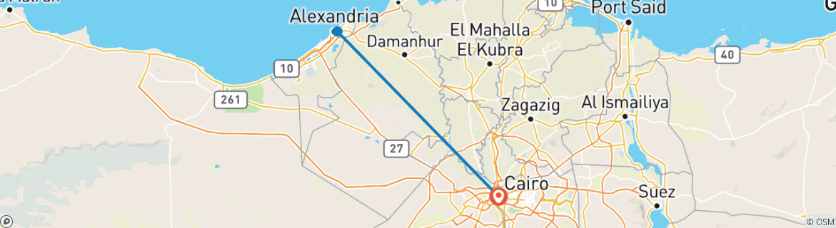 Foto van een kaart met de route van de rondreis