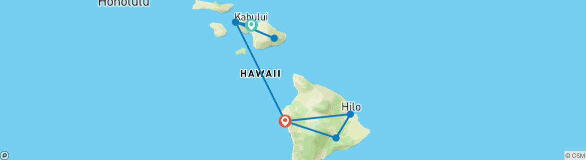 Image d'une carte montrant l'itinéraire du circuit