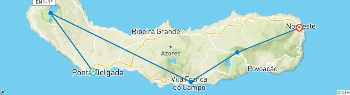 Carte du circuit Îles des Açores, Portugal (réservé aux femmes)