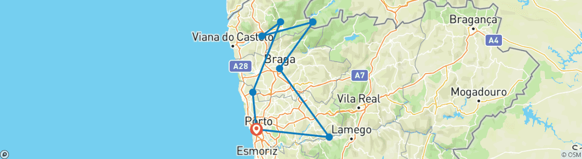 Image d'une carte montrant l'itinéraire du circuit