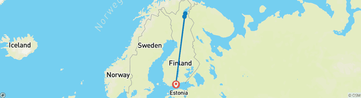 Foto van een kaart met de route van de rondreis