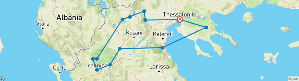 Foto van een kaart met de route van de rondreis