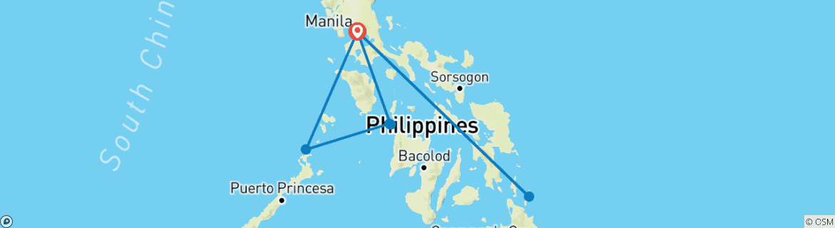 Karte mit der Reiseroute