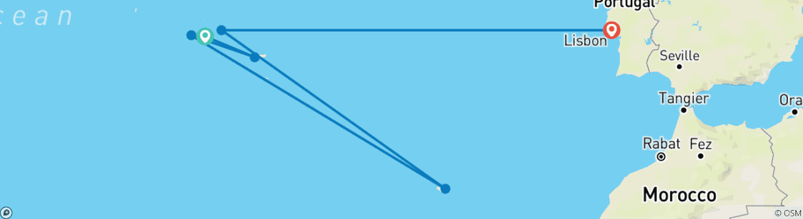 Image d'une carte montrant l'itinéraire du circuit