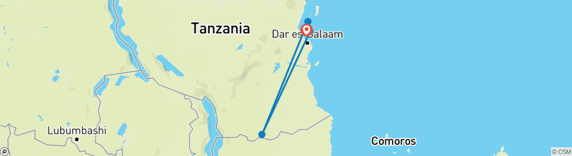 Image d'une carte montrant l'itinéraire du circuit