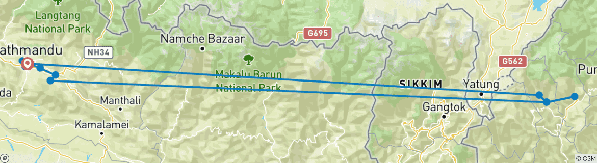 Imagen de un mapa que muestra la ruta del circuito