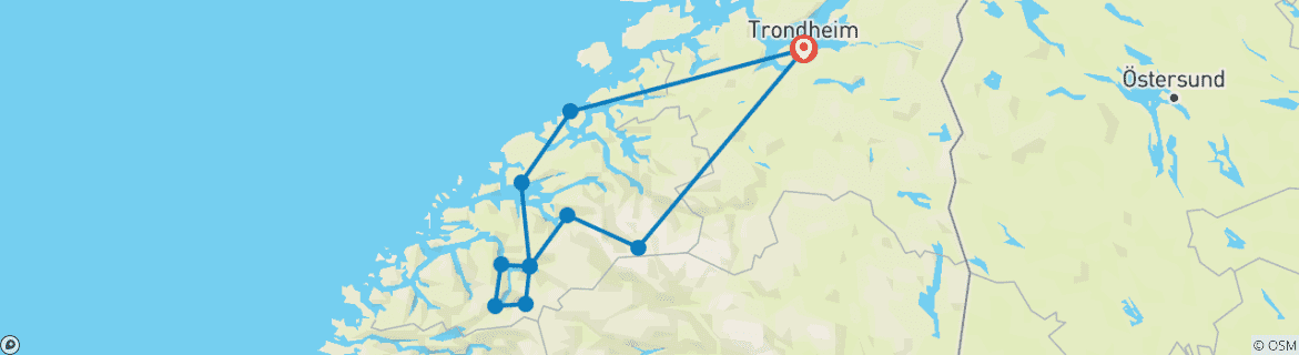 Image d'une carte montrant l'itinéraire du circuit