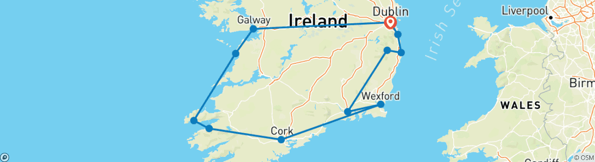 Foto van een kaart met de route van de rondreis