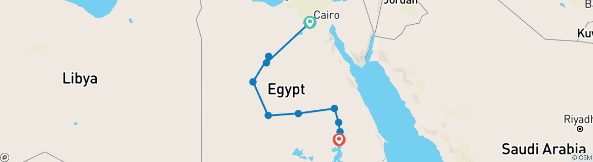 Image d'une carte montrant l'itinéraire du circuit