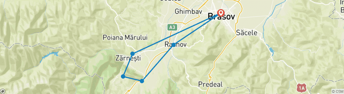 Image d'une carte montrant l'itinéraire du circuit