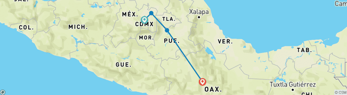 Image d'une carte montrant l'itinéraire du circuit