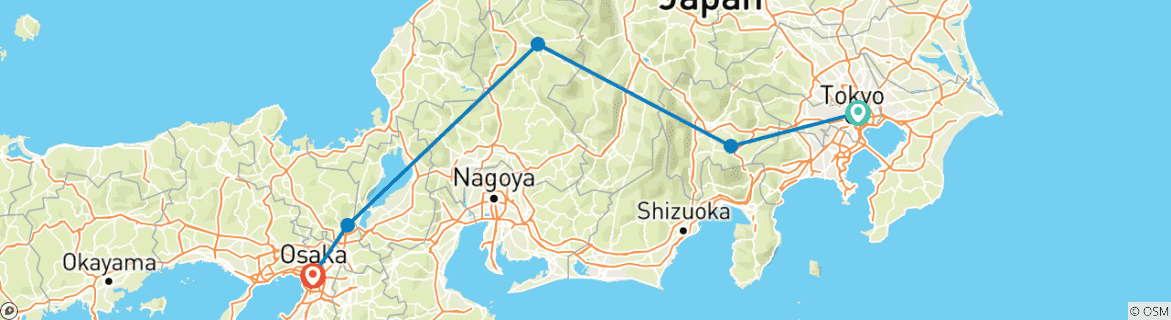 Image d'une carte montrant l'itinéraire du circuit