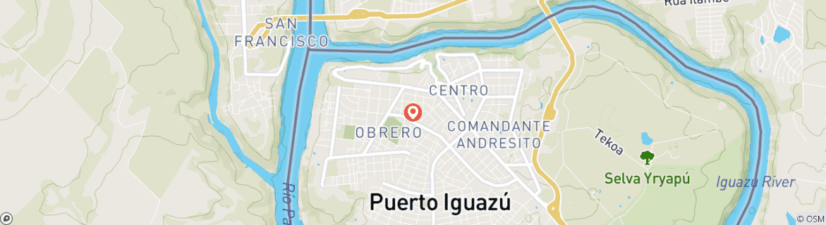 Carte du circuit Aventure argentine de 3 jours aux chutes d'Iguazú