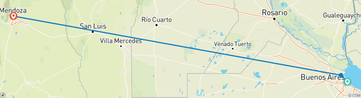 Image d'une carte montrant l'itinéraire du circuit