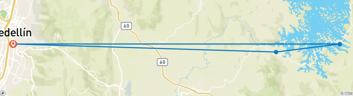 Image d'une carte montrant l'itinéraire du circuit