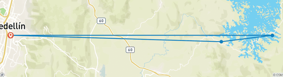 Image d'une carte montrant l'itinéraire du circuit